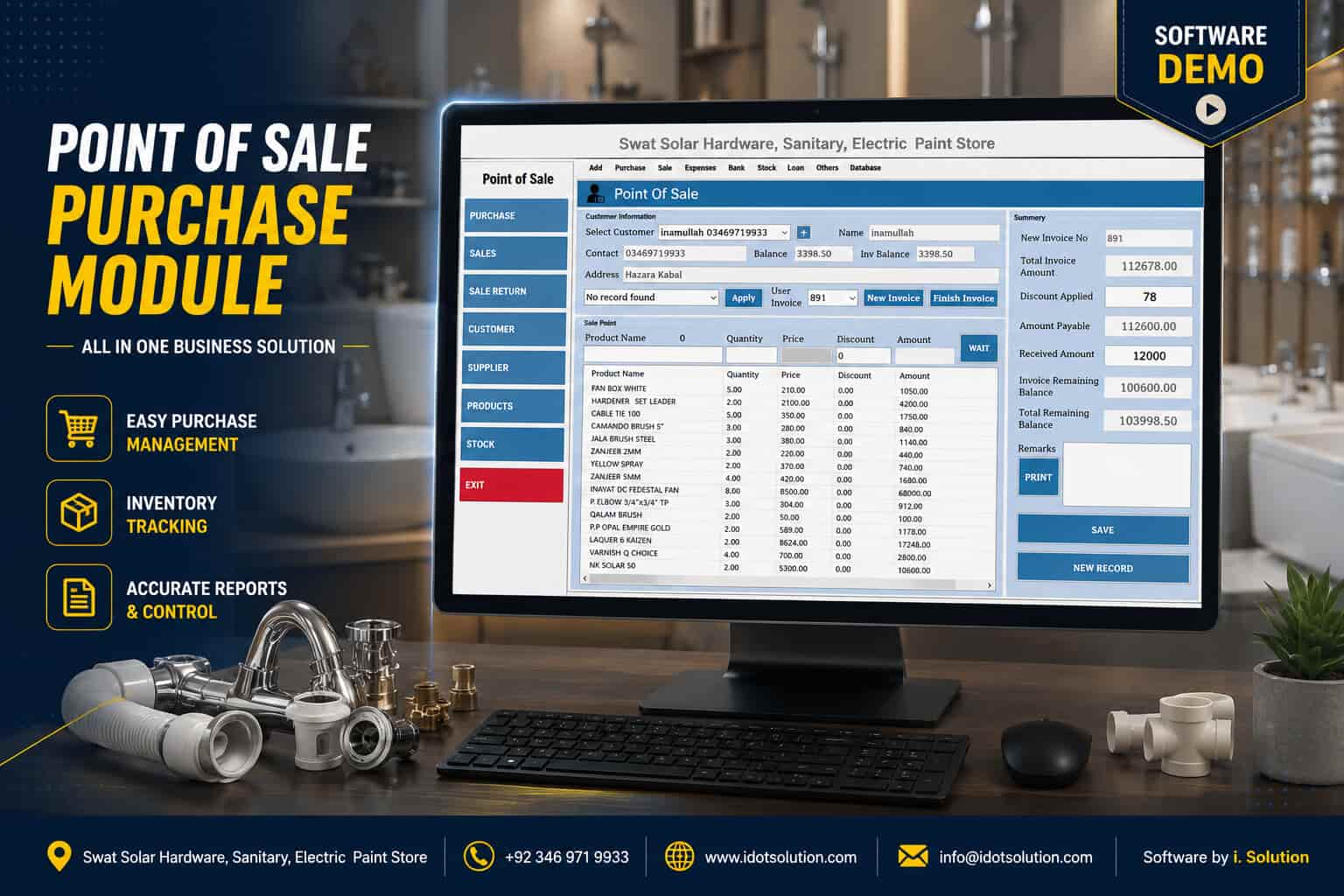 Hardware & Sanitary POS System screenshot 1