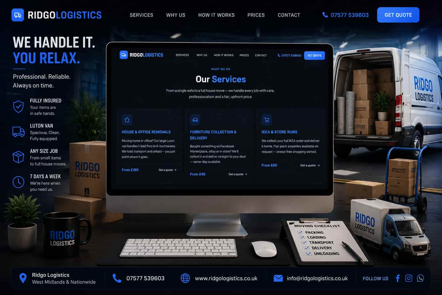 RidgoLogistics Website screenshot 1