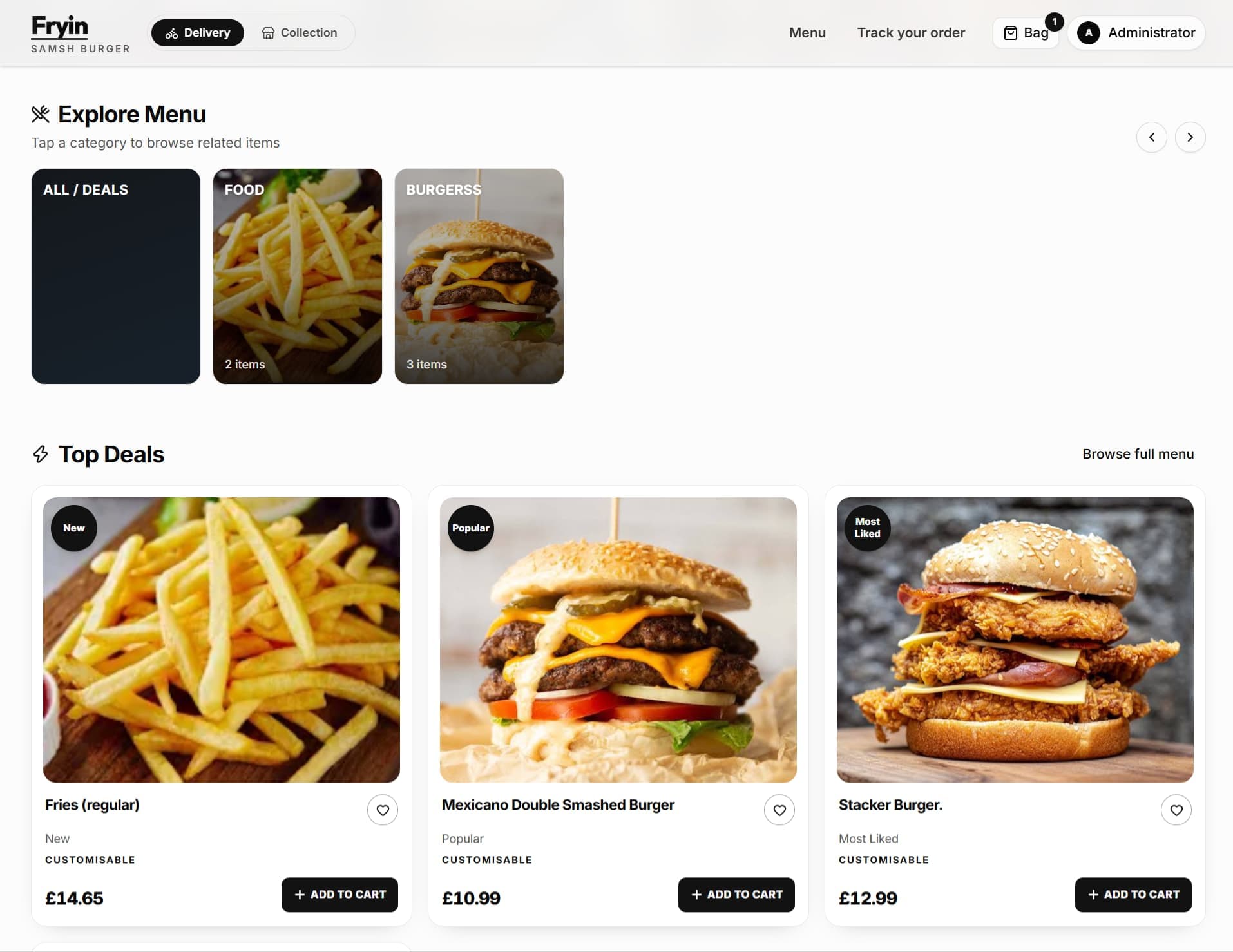 Fryin Samsh Burger Takeaway screenshot 1
