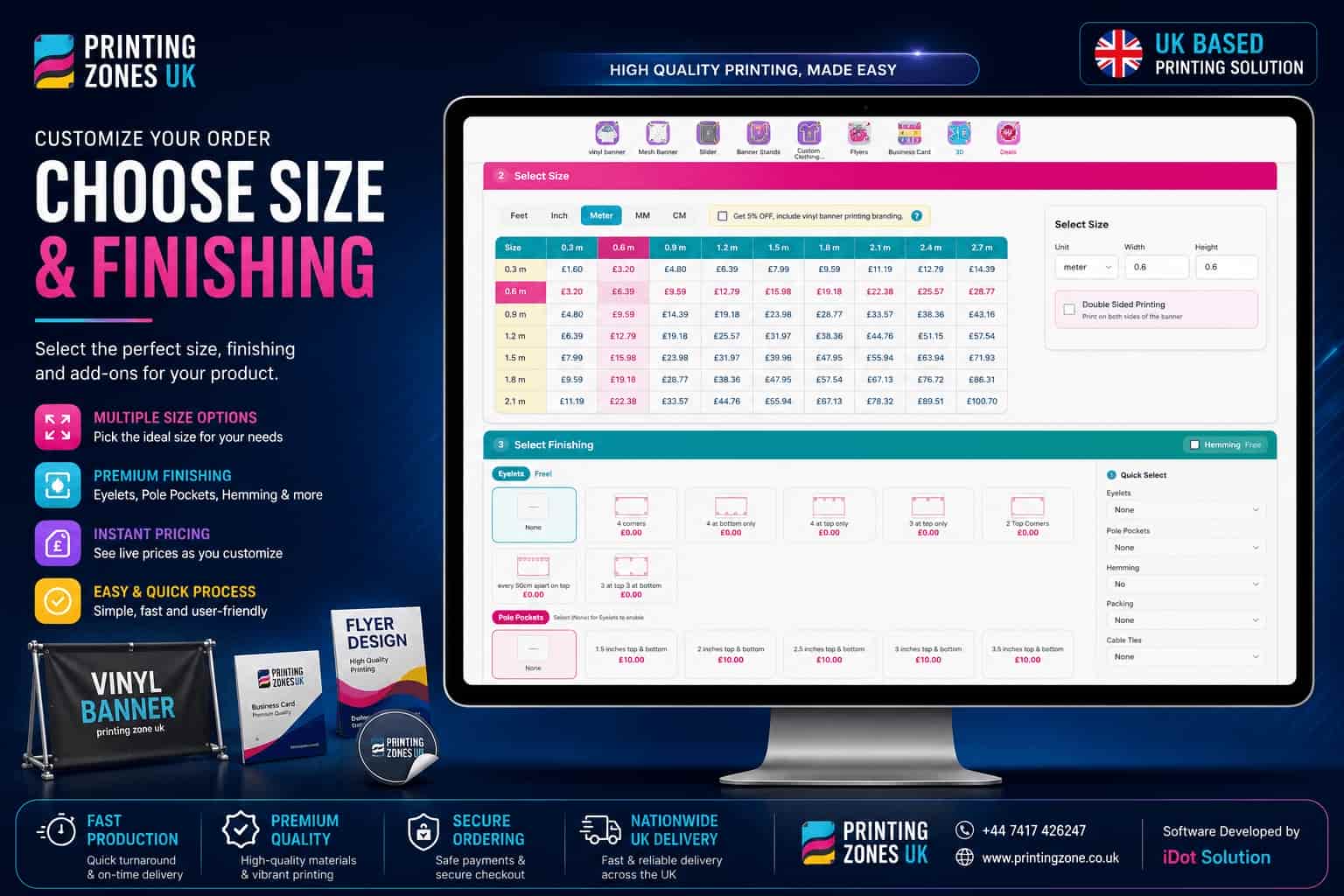Printing Zones UK: E-Commerce Platform screenshot 1